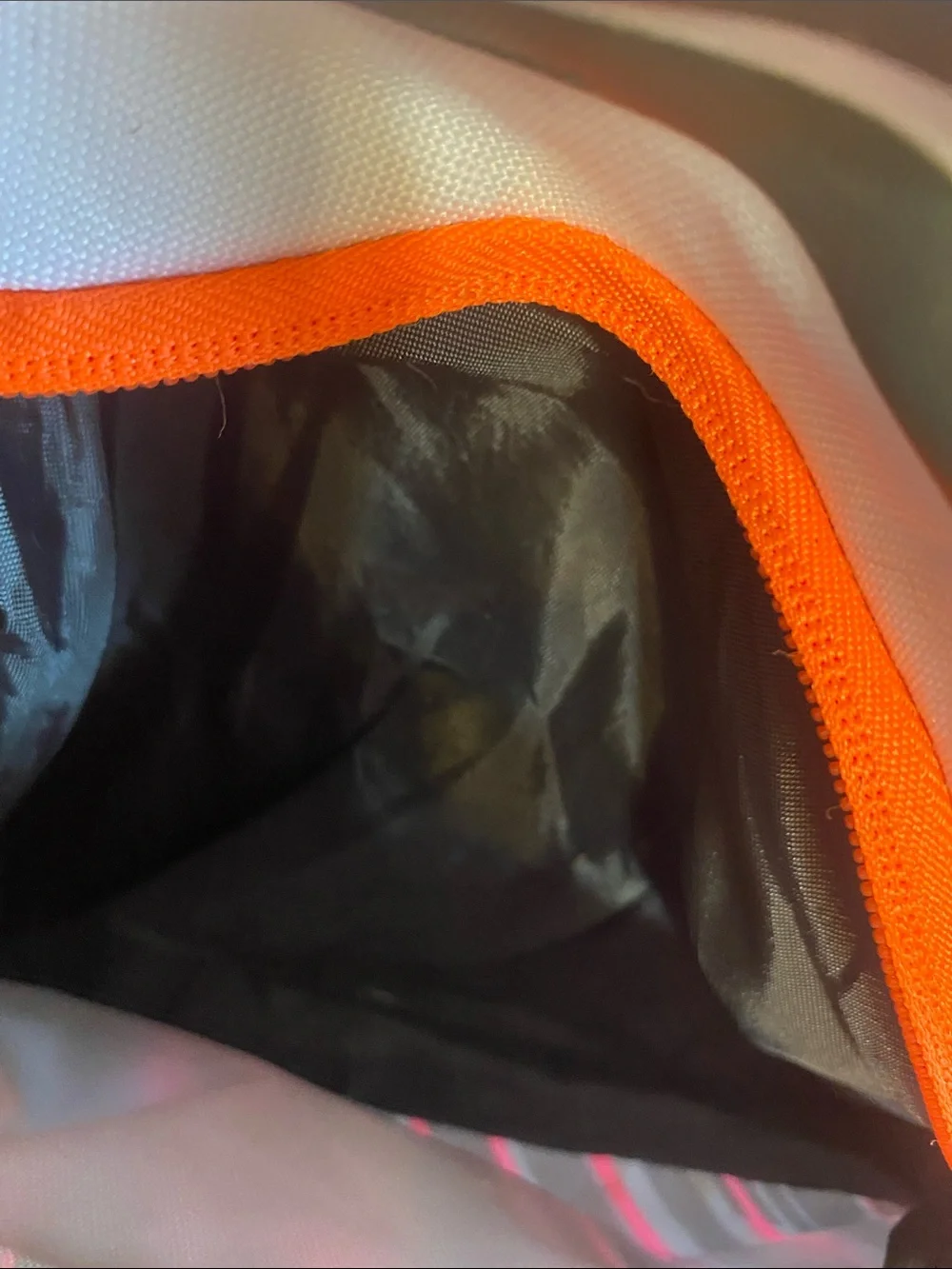 Easton White and Orange Youth ball bag/Backpack with Pink and Gray Accents